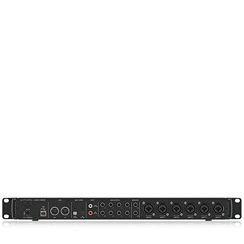 Behringer UMC1820 - Interfaz de audio/MIDI USB 18x20 Audiophile con preamplificadores de micrófono Midas, 24 bit, 96 kHz