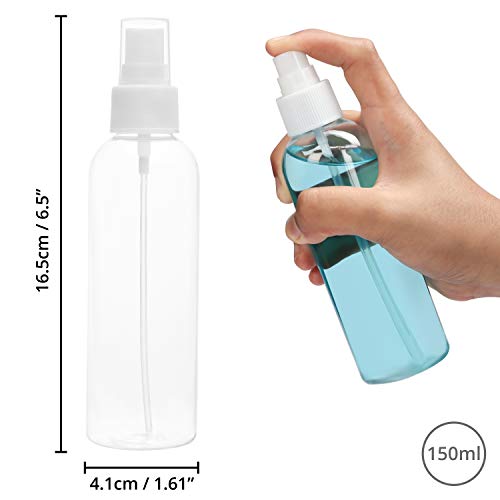 Belle Vous Atomizador Perfume Pequeño 150 ml Frasco Vacío (Pack de 20) Frascos para Perfume con Tapa- Rellenable Bote Plástico Anti Derrame para Aceites Esenciales, Perfume, Líquido - Tamaño de Viaje