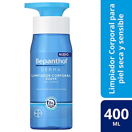 Bepanthol Derma Limpiador Corporal Gel de Ducha sin Jabón Suave, Piel Seca, Uso Diario, 400 ml