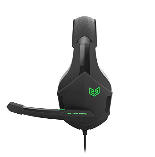 BG Vicker Binaural Diadema Negro, Verde Auricular con micrófono - Auriculares con micrófono (Consola de Videojuegos + PC/Videojuegos, Binaural, Diadema, Negro, Verde, Giratorio, Control en Línea)