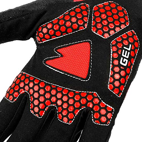 B/H Guantes de Deportes Cálidos de Pantalla Táctil,Guantes de Bicicleta de Dedo Completo,Guantes de Pantalla táctil de Bicicleta de montaña-Red_M,Guantes de Entrenamiento cálidos