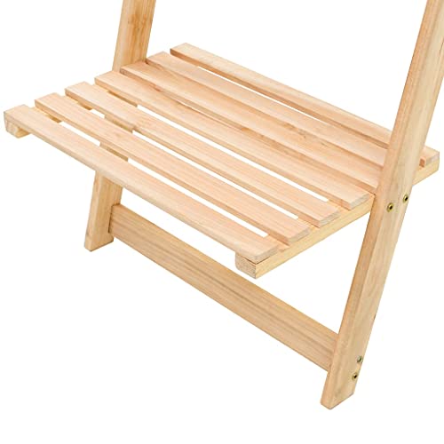 BIGTO Estante de escalera de madera de cedro, beige, estante de pared y estantería de almacenamiento, estantería de 5 niveles, sala de estar, cocina, muebles de oficina (41,5 x 30 x 176 cm)