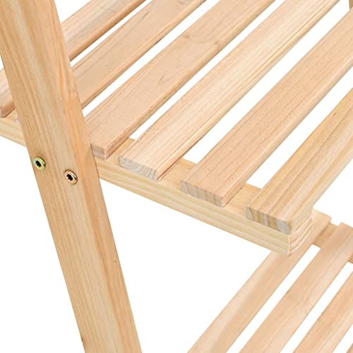 BIGTO Estante de escalera de madera de cedro, beige, estante de pared y estantería de almacenamiento, estantería de 5 niveles, sala de estar, cocina, muebles de oficina (41,5 x 30 x 176 cm)