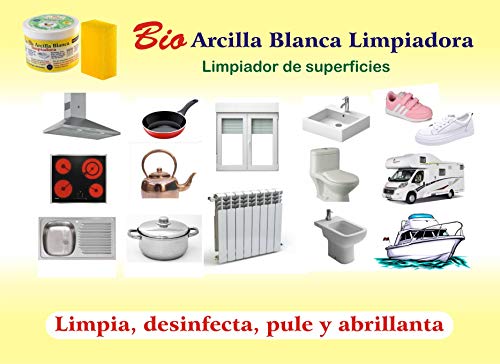 Bio Arcilla Blanca Limpiadora con esponja incluida (dentro del tarro) 600 GR