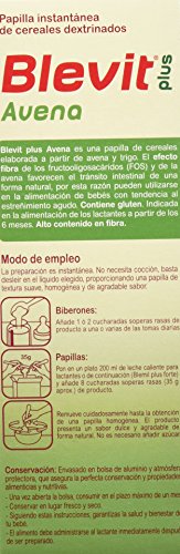 Blevit Plus Avena - Papilla de Cereales para Bebé Sin Azúcares Añadidos - Con Avena y el Trigo para favorecer el tránsito intestinal - Desde los 6 meses - 300g