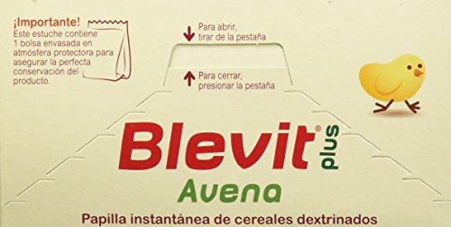 Blevit Plus Avena - Papilla de Cereales para Bebé Sin Azúcares Añadidos - Con Avena y el Trigo para favorecer el tránsito intestinal - Desde los 6 meses - 300g