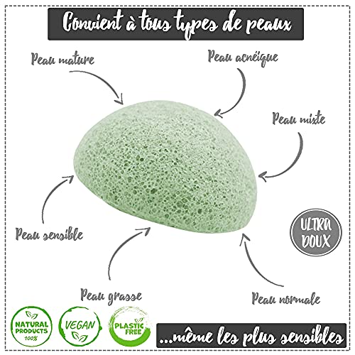 Body Accessories by ST ™ – Set 6 esponjas konjac facial y el cuerpo - Limpieza profunda de los poros - Esponja natural y 100% vegetal - Set completo de desmaquillaje para la exfoliación