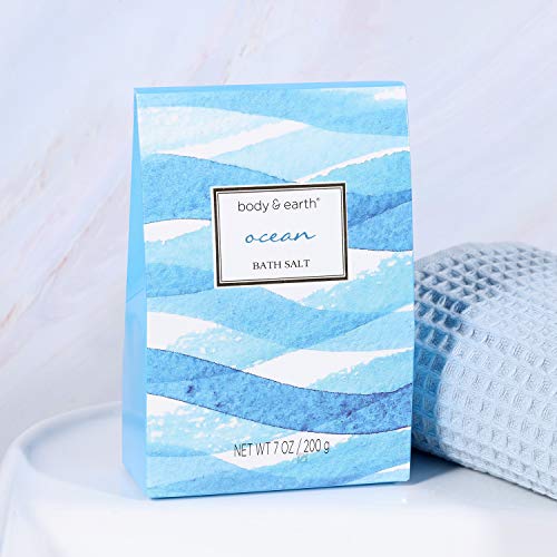 Body & Earth Set de Regalo de Baño con Bañera para Mujeres, Set de 6 Piezas Regalo de Spa para Mujeres con Fragancia de Océano, Adecuado para Baño Dormitorio