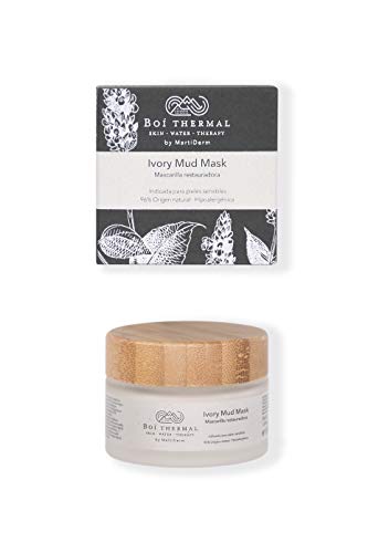 Boí Thermal Ivory Mud Mask. Mascarilla Facial Restauradora. Efecto Reparador Y Reconfortante Para Pieles Sensibles. Cosmética Natural Y Vegana. Hipoalergénico. 50 ml