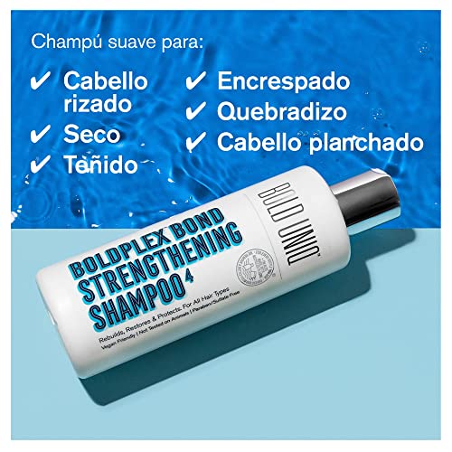 BoldPlex 4 Bond Champú de Proteínas para Cabello Seco y Dañado - Hidratante para Pelo Rizado, Seco, Teñido, Encrespado, Dañado o Decolorado - Sin Parabenos ni Sulfatos - 100% Vegano - 237 ml