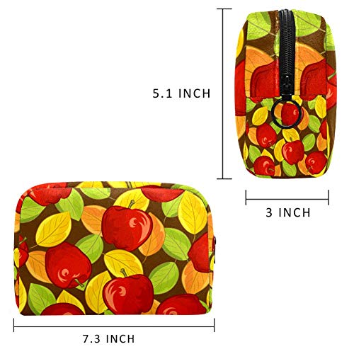 Bolsa de maquillaje para maquillaje de manzanas de otoño para niñas y mujeres