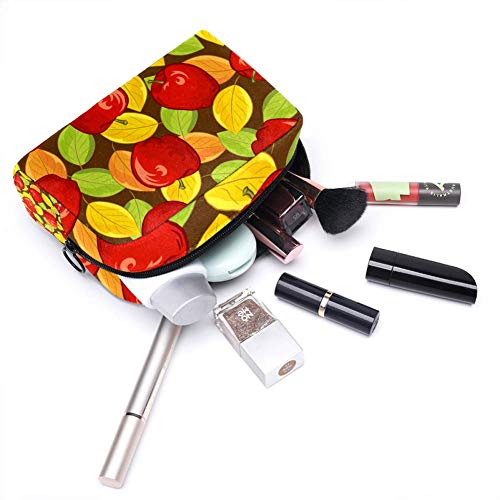 Bolsa de maquillaje para maquillaje de manzanas de otoño para niñas y mujeres