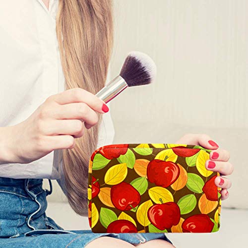 Bolsa de maquillaje para maquillaje de manzanas de otoño para niñas y mujeres