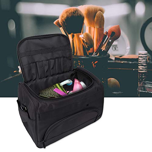 Bolsa de transporte de peluquería profesional de almacenamiento grande, bolsa de transporte de peluquería para equipos de cabello con correa de hombro ajustable, bolsa de viaje portátil con múltiples