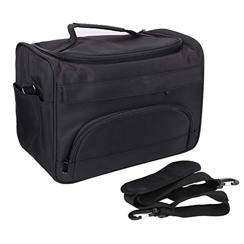 Bolsa de transporte de peluquería profesional de almacenamiento grande, bolsa de transporte de peluquería para equipos de cabello con correa de hombro ajustable, bolsa de viaje portátil con múltiples