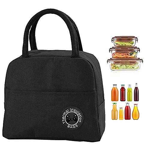 Bolsa Isotérmica Pequeña, Almuerzo Hermética Bolsa, Hermética Bolsa Térmica, Nevera Playa Pequeña, Bolso Nevera Térmica, para el Trabajo, la Escuela y de Viaje (Negro)