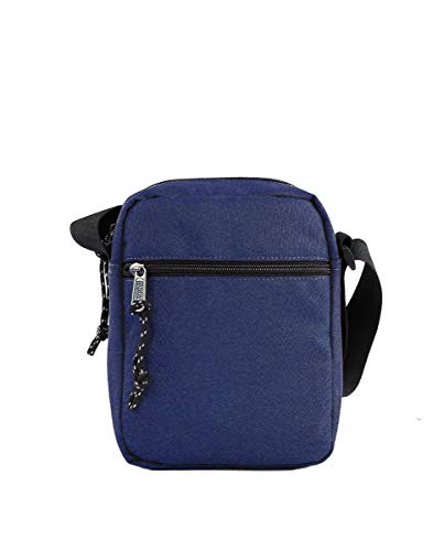 Bolso para Hombre Bolso Bandolera Coronel Tapiocca Casual con Solapa Bolsillos y Cremallera Denim 17.5 x 22 x 5.6 cm Azul Marino