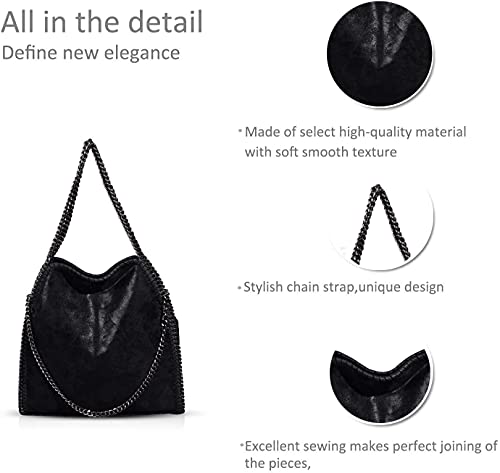 Bolsos de Bandolera para Mujer Bolso Bandolera de Cadena para Mujer Bolso de Bandolera para Mujer Bolso Bandolera Grande Mensajero sólido Casual Hobo (Negro)