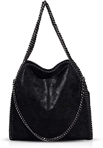 Bolsos de Bandolera para Mujer Bolso Bandolera de Cadena para Mujer Bolso de Bandolera para Mujer Bolso Bandolera Grande Mensajero sólido Casual Hobo (Negro)