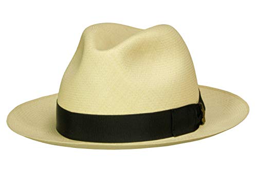 Borsalino Montecristi Fedora - Sombrero de Panamá ultrafino Negro Natural (712-3) 61