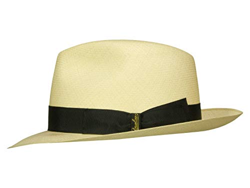 Borsalino Montecristi Fedora - Sombrero de Panamá ultrafino Negro Natural (712-3) 61