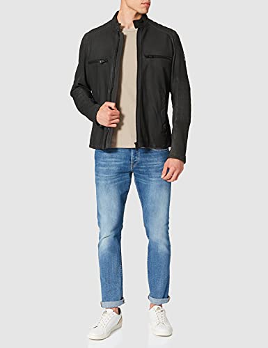 BOSS Jasslo Chaqueta de Cuero, Dark Grey29, 52 para Hombre