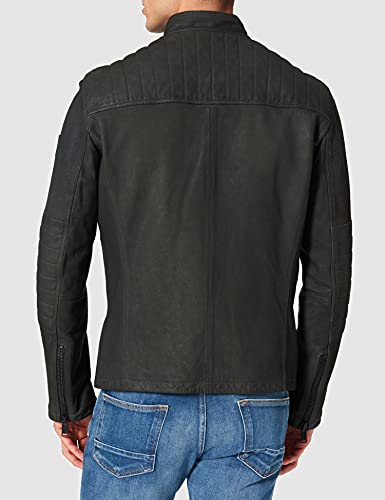 BOSS Jasslo Chaqueta de Cuero, Dark Grey29, 52 para Hombre