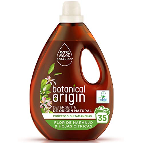 Botanical Origin Detergente para Lavadora Ecológico apto para Pieles Sensibles, Fragancia Flor de Naranjo y Hojas Cítricas - 35 Lavados