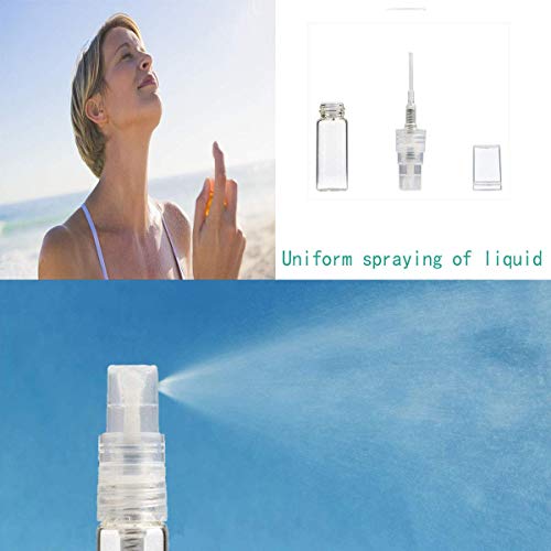 Botella de pulverizadora Transparente de 3 ml para Perfume,acía para Viajes,Fiestas,útiles de Maquillaje,Botellas de Spray con Bomba atomizadora-30 Unidades