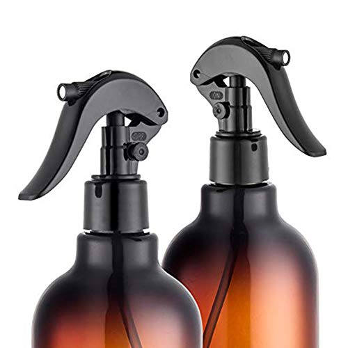 Botellas de spray, 2 Unidades de 500 ml/16 oz Botellas de Spray vacías de plástico con pulverizador Fino Negro rellenable contenedor para aceites Esenciales, Limpieza, Cocina, jardín, Pelo