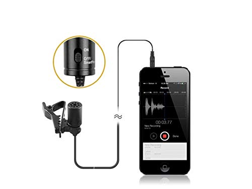 BOYA BY-M1 3,5 mm Micrófono lavalier negro para smartphone y cámara canon o nikon