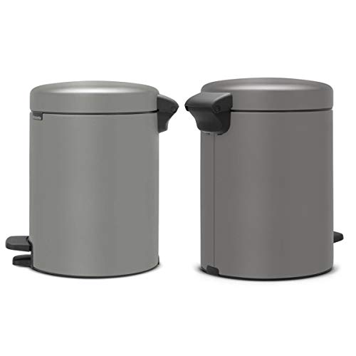 Brabantia 126284 Cubo de Basura, Mineral Concrete Gris, 5 litros