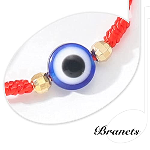 Branets 2 piezas Pulsera Mal de Ojo - Pulsera de protección de la suerte con 7 Nudos Contra el Mal de ojo para mujeres y niñas