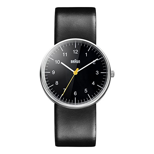 Braun BN0021BKBKG - Reloj analógico de caballero de cuarzo con correa de piel negra