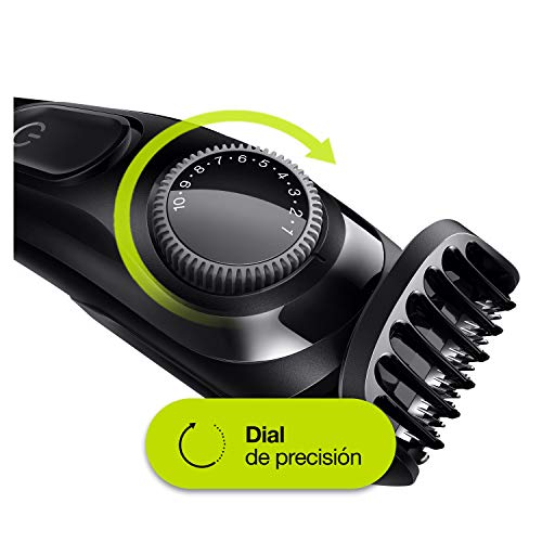 Braun Recortadora de Barba con Dial de Precisión, Peine y Cuchillas Afiladas de Larga Duración, BT3222, Negro