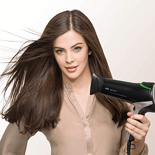 Braun Satin Hair 7 - Secador de pelo profesional con tecnología iónica, 2200 W, color negro