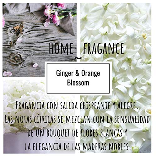 Brissa España. Difusor ambientador casa en Spray Aromas Ginger&Orange Blossom. Home fragance Luxury con Perfume Duradero. Hecho en España.