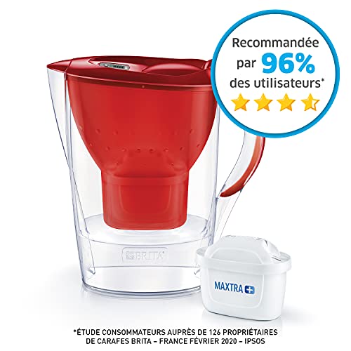 BRITA Marella – Jarra de Filtro, de plástico, plástico, Rojo, Format Normal