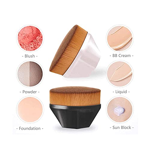 Brocha para Base de Maquillaje,2 pcs Cepillo para Cosméticos,Pincel de Base,Brochas de Maquillaje Profesional,Brocha Líquida para Base de Maquillaje,para Mezclar Cosméticos,Líquido o Polvos