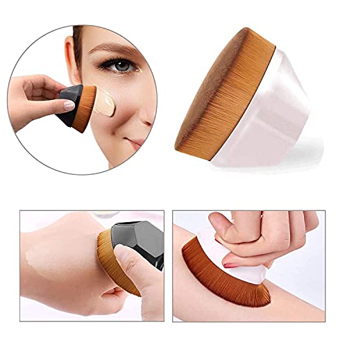 Brocha para Base de Maquillaje,2 pcs Cepillo para Cosméticos,Pincel de Base,Brochas de Maquillaje Profesional,Brocha Líquida para Base de Maquillaje,para Mezclar Cosméticos,Líquido o Polvos