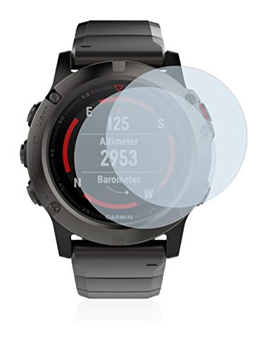 BROTECT Protector Pantalla Compatible con Garmin Fenix 5X (51 mm) Protector Transparente (2 Unidades) Anti-Huellas