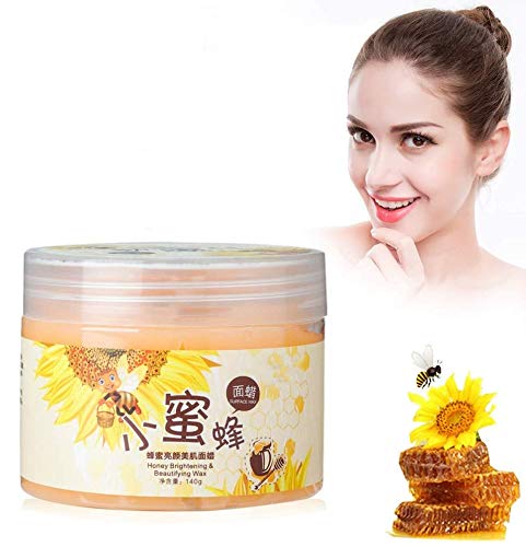 Brrnoo Mascarilla Facial de Miel, máscaras faciales despegables de 140 ml Máscaras de eliminación de espinillas Mascarilla para el Tratamiento Facial Antiarrugas Antiarrugas Minimizador de poros