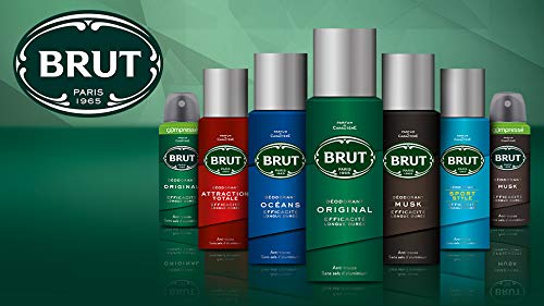 Brut Original - Desodorante para hombre, espray comprimido, antihuellas y eficacia de larga duración (lote de 6 unidades de 100 ml)