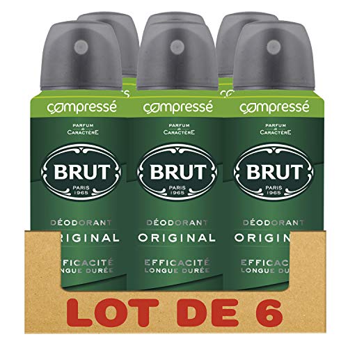 Brut Original - Desodorante para hombre, espray comprimido, antihuellas y eficacia de larga duración (lote de 6 unidades de 100 ml)