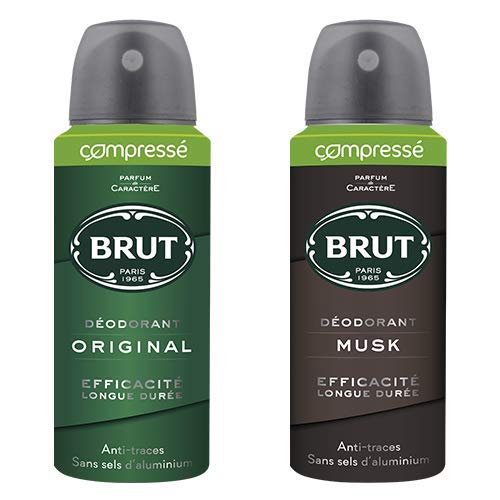 Brut Original - Desodorante para hombre, espray comprimido, antihuellas y eficacia de larga duración (lote de 6 unidades de 100 ml)