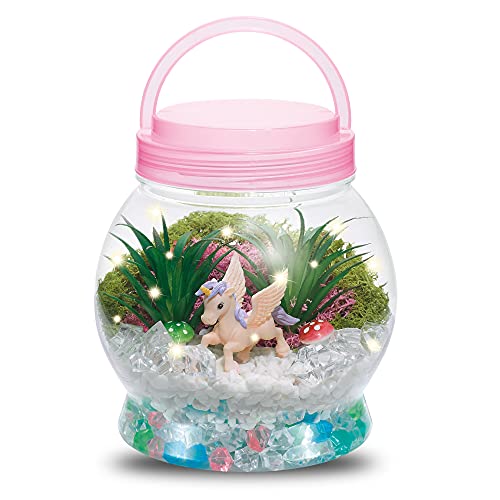 BSNOW Kit de terrario de Unicornio Iluminado para niños con luz LED, CREA tu Propio jardín de Plantas mágico en un Frasco, Regalos de Unicornio para niñas