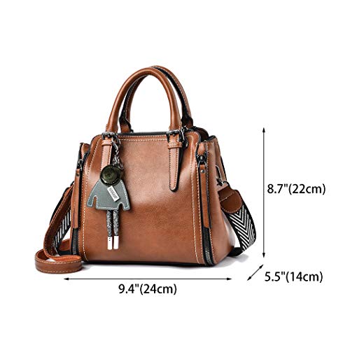 BUKESIYI Mujer Bolsos Bandolera Vestir Casual Bolsos de Mano Convertible PU Cuero Piel CCES77139 Marrón