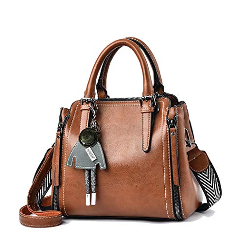 BUKESIYI Mujer Bolsos Bandolera Vestir Casual Bolsos de Mano Convertible PU Cuero Piel CCES77139 Marrón