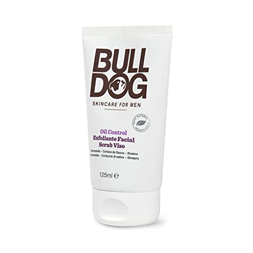 Bulldog Skincare for Men - Exfoliante Facial 125 ml para Hombres con Piel Grasa - Contiene Ingredientes Naturales Hamamelis, Corteza de Sauce y Enebro