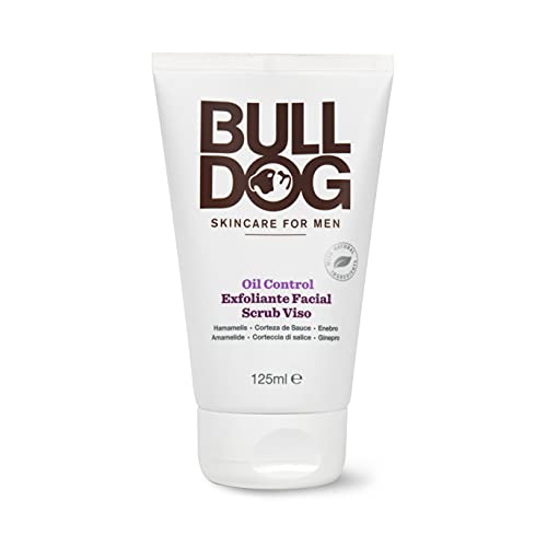 Bulldog Skincare for Men - Exfoliante Facial 125 ml para Hombres con Piel Grasa - Contiene Ingredientes Naturales Hamamelis, Corteza de Sauce y Enebro